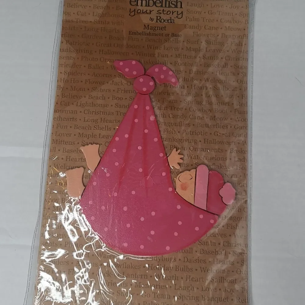 NWT Embellish Your Story Baby Girl New Baby Magnet
